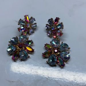 Betsey Johnson colorful flower drop earrings